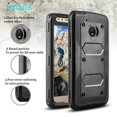 thumbnail image 4 of Moto E4 Case, Moto G5 Case, Mignova Shockproof Protection Case Cover with Swivel Belt Clip and Kickstand for Motorola Moto E (4th Generation)/Moto G (5th Generation) (Black), 4 of 7