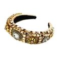thumbnail image 2 of Diadema Con Piedra De Cristal Estilo Barroco, Aro Para El Pelo, Cómodo Para Boda, Novia, Marrón Sunnimix banda de pelo de las mujeres, 2 of 7
