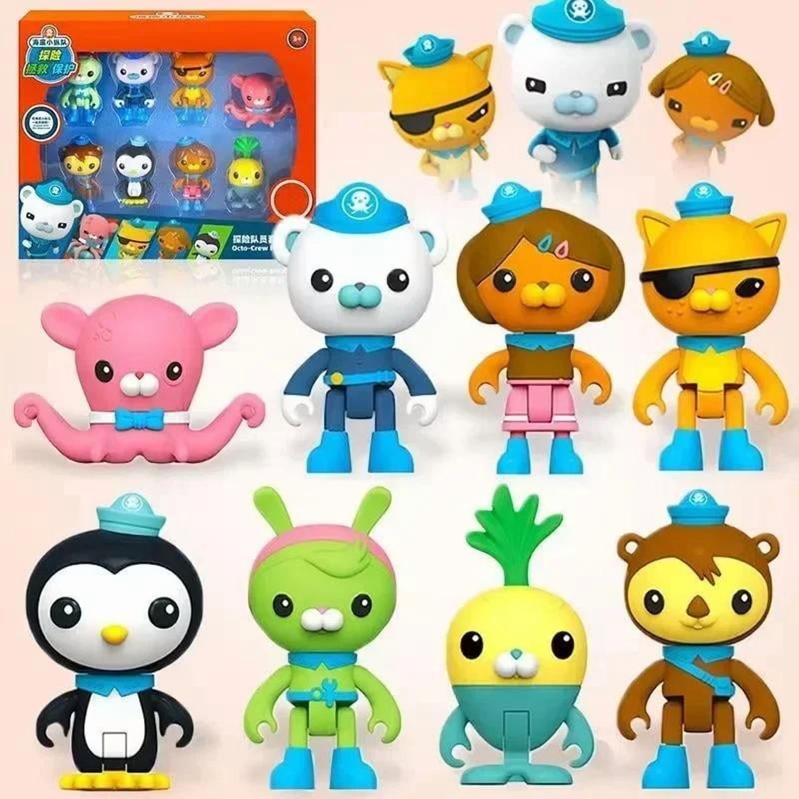 8pcs The Octonauts Decoration Figures Birthday Cake Topper Ornament Peso Kwazii Tweak Vegimal Dashi Inkling Models PVC Doll Toy