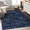 thumbnail image 2 of Bohemian Carpet for Living Room Decoration Navy Blue Ethnic Rug Bedroom Bedside Area Rugs Machine Washable Non-slip Floor Mat My Lux Decor Round, 2 of 6