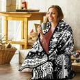 thumbnail image 6 of Flannel BohoThrow Blanket Black and White Decorative Throw Blankets for Couch All Seasons Throw Blanket Super Soft Cozy Comfy Fluffy Fuzzy Bed Blanket for Chair, Bed, Sofa, 50x60 in, 6 of 6