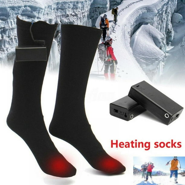 Chaussettes chauffantes à batterie rechargeable pour hommes femmes,  chaussette thermique électrique lavable