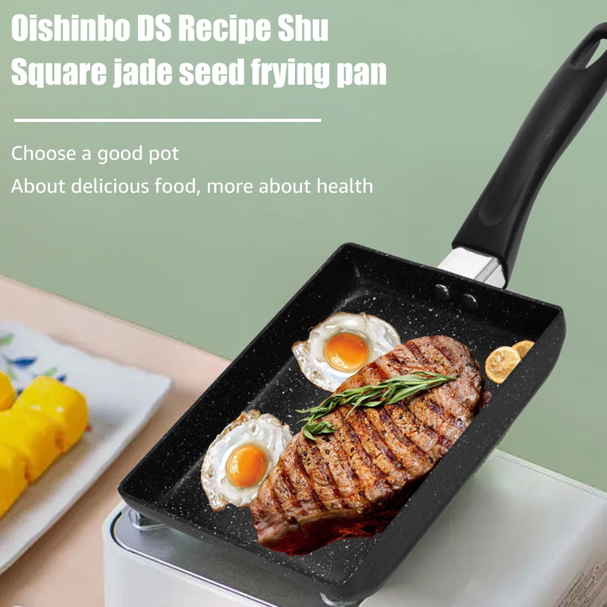 Xiyztok Tamagoyaki Pan, 7.3x5.3 inch, Nonstick Egg Skillet