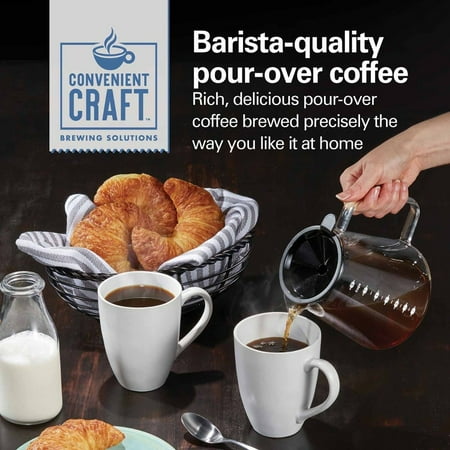 Hamilton Beach - Convenient Craft 8-Cup Automatic or Manual Pour-Over Coffee Maker - WHITE
