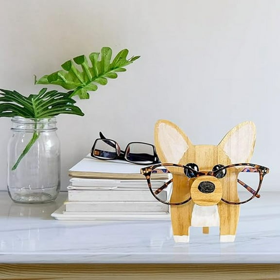 -Animal Glasses Stand, Wooden-Corgi Eyeglass Holder, Spectacle Display Rack, Sunglasses Rack