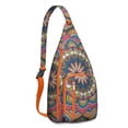 thumbnail image 1 of Mystic Mandala Sling Backpack - Exotic Floral Boho Design, Fashionable Anti-Theft Pack for Commuters, 1 of 4