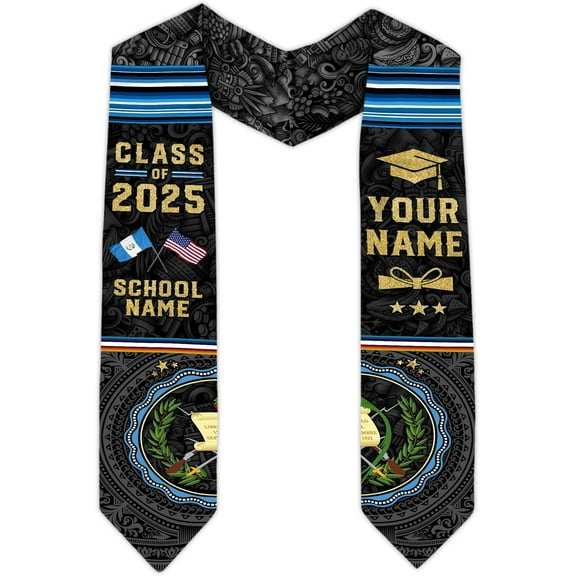 Custom Guatemalan Graduation Sash Custom Guatemalan American Flag Graduation Sash 2025 Guatemala Graduation Stole
