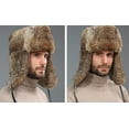 thumbnail image 5 of Earflap Trapper Hat for Winter Aviator Windproof Hat Ski Trooper Hat Cap Faux Rabbit Fur Cap for Men Women, 5 of 7
