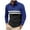 Blue#01, variant on Kalauyu Men's Lapel Shirts Long Sleeve Casual T-Shirts Color Block Slim Fit Golf Shirt
