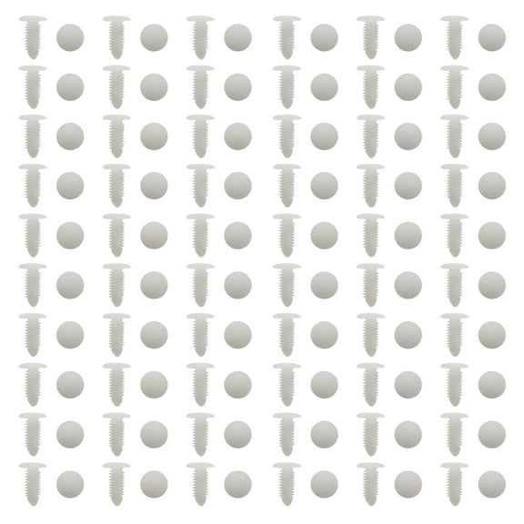 60Pcs White Plastic Rivets Splash Guard Fastener Push Type Clips 8 x 6.5mm