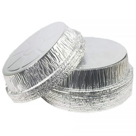 

50 Pieces Baking Pans with Clear Lids Freezer Fryer Liner Pizza Bread Trays Reheating Containers Flan Plates Kitchen Cookware 8-Inch Deep