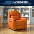 thumbnail image 2 of Flash Furniture Charlie Deluxe Padded Contemporary Orange Vinyl Kids Recliner with Storage Arms, 2 of 14