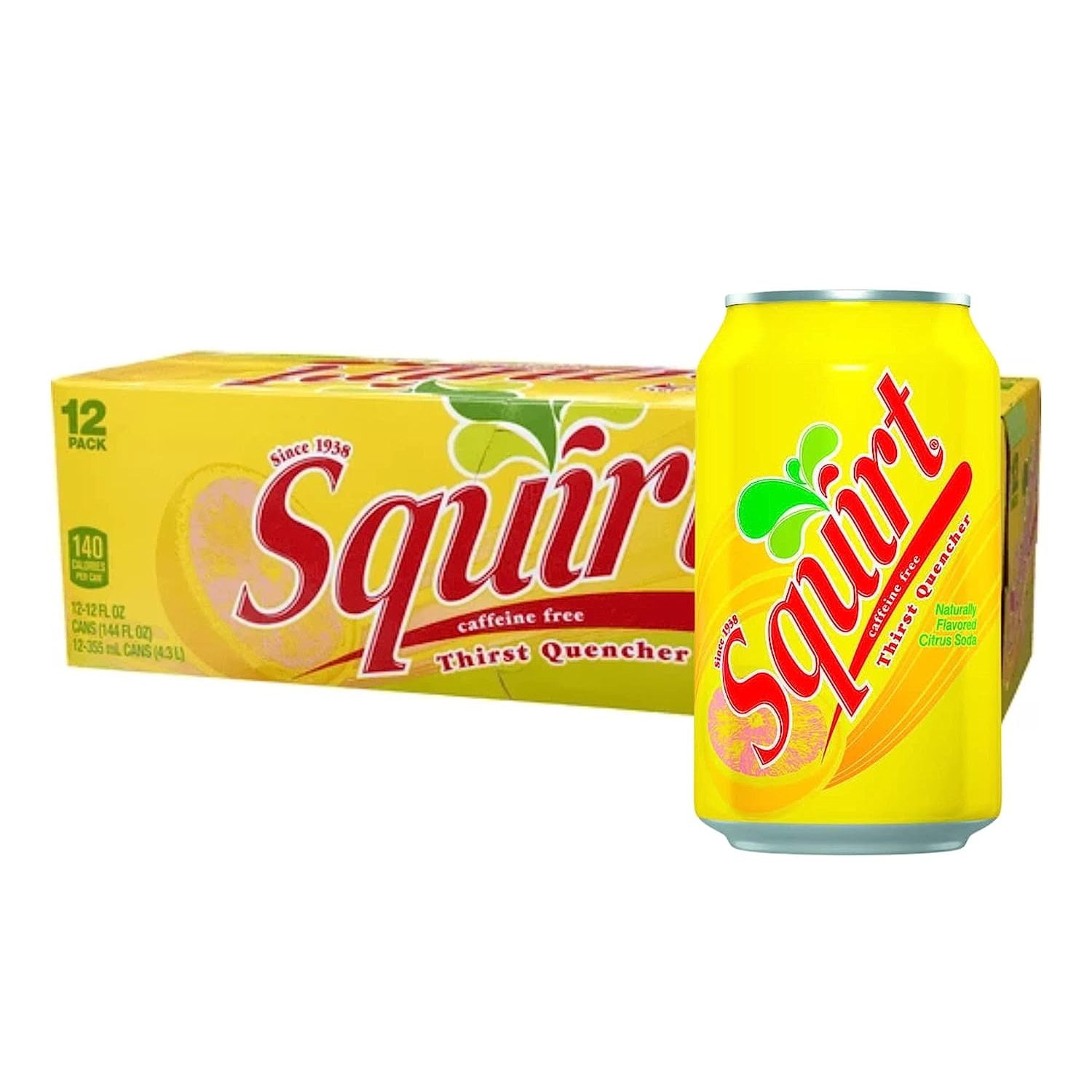 Squirt Grapefruit Flavored Carbonated Caffeine Free Soda Bundled by