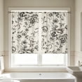 thumbnail image 4 of huayou 2 Pack Printed Kitchen Tier Curtains, 27.56x39.4 Inch Black Sketch Floral Pattern Short Window Curtains, for Indoor Kitchen Farmhouse Home Window Decor, 4 of 7