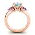 thumbnail image 4 of 2.50 Carat Round Shape Aquamarine & Amethyst Gemstone Elegant Engagement Ring for her 18K Rose Gold Size 6 by Diamond-Capitals, 4 of 8