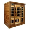 3 PERSON CRYSTAL SAUNA CEDAR *PURE* CARBON WALL-TO-WALL Heaters FAR Infrared New