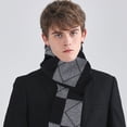 thumbnail image 3 of Plaid fringe scarf Soft long cotton scarf for men, 3 of 5