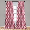 thumbnail image 5 of Ambesonne Ikat Curtains, Curved Lines Traditional, Pair of 28"x84", Maroon White, 5 of 5