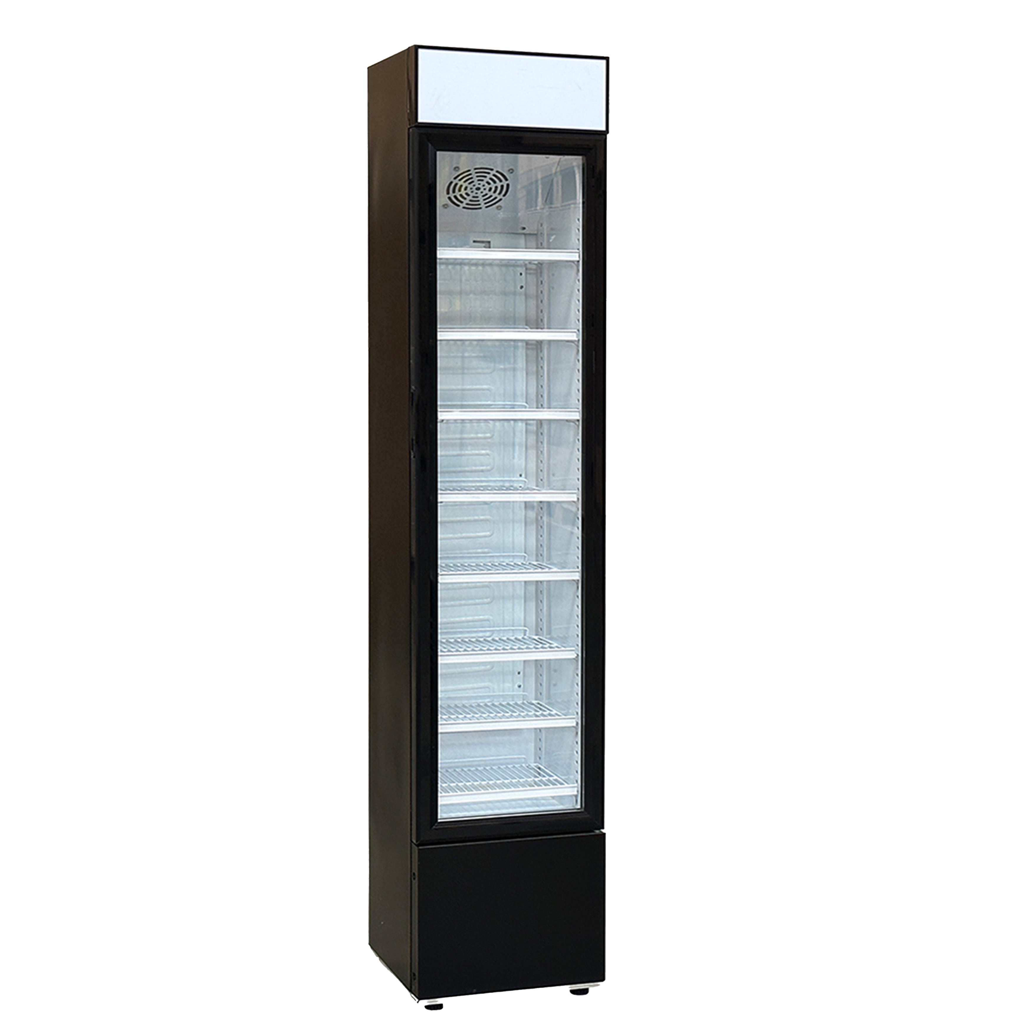 15 in. Width Commercial Narrow Glass Door Upright Reach-in Refrigerator 3.7 Cu.Ft. Cooler Display
