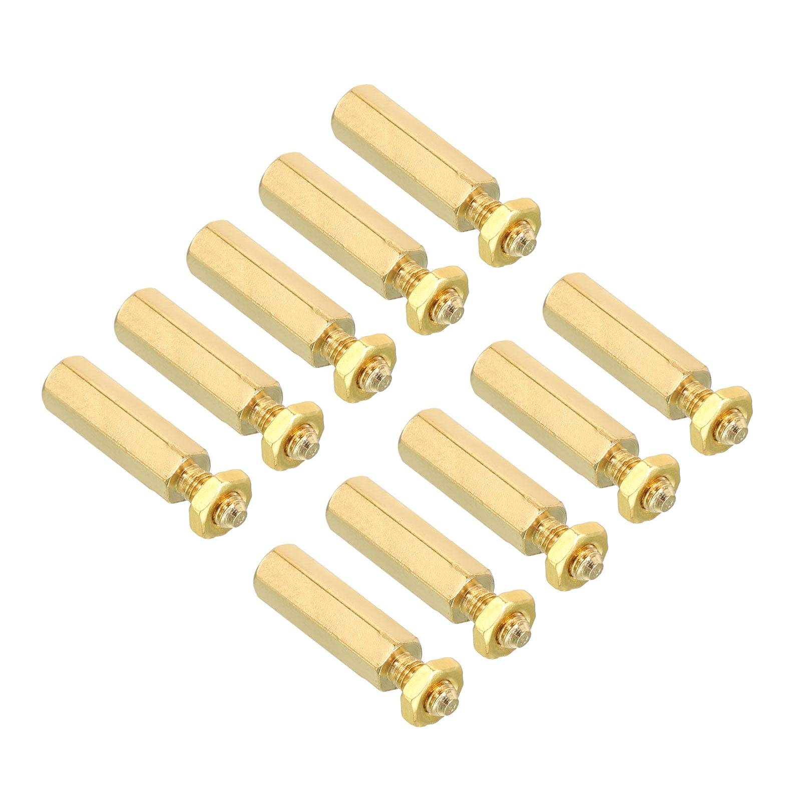 Uxcell 15mm+6mm M3 Standoff Screws 40 Pack Brass Hex Standoffs Nuts