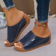 thumbnail image 2 of Dakaela Womens Summer Beach Sandals Open Toe Wedge Slides Ladies Comfortable Dressy Platform Slippers, 2 of 7