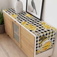 thumbnail image 4 of Yellow Gnomes Table Runner - 108 Inch Long, Kitchen Dining Table Runner Dresser Scarves, Vintage Buffalo Plaid Black Bee Daisy Farmhouse Decor for Coffee Tables Wedding Party Banquet, 4 of 8
