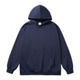 320g composite air layer loose pullover hooded sweater solid color