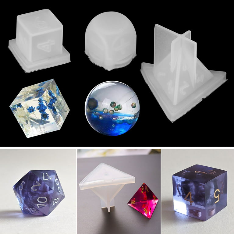 DIY Silicone Resin Casting Mold Crystal Epoxy Dice Making Molds Game Set
