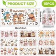 thumbnail image 2 of 10 hojas de calcomanías de transferencia de PVC con temática de animales de café, UV, DTF, para vasos de vidrio de 16 oz, capibara, gato, perro, perezoso, 2 of 7