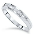 thumbnail image 4 of Pompeii 3/8ct Mens Princess Cut Diamond Polished Wedding Ring 14K White Gold (G/H,I1), 4 of 4