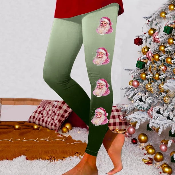 WILLBEST Leggings de Yoga de Cintura Alta para Mujer, Suaves, Elásticos, con Estampado Navideño, con Bloques de Color, Cómodos para Fitness Y Running 2784 Chica