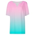 thumbnail image 5 of Bovxnpu Womens Summer Tops, Plus Size Casual T Shirt, Women's Casual Gradient Short-sleeved V-Neck Top Blouse XXXL, 5 of 5