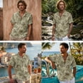 thumbnail image 2 of FOR U DESIGNS Green Vintage Palm Tree Print Couples Matching Outfits His and Hers Matching Set Linen-Look Women Sleeveless Dress with Pocket or Men Casual Shirt, 2 of 7