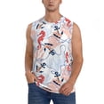 thumbnail image 2 of Lsque Sea Horse And Corals Print Men's Cotton Blend Sleeveless Muscle Shirts (S-3XL)- Moisture Wicking, Odor Protection, UPF 30+,Small, 2 of 8