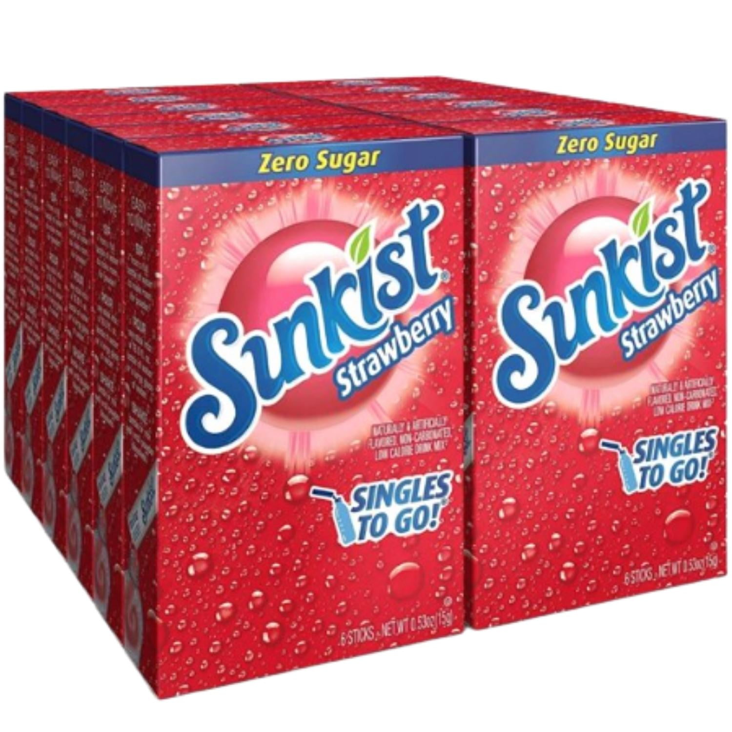 Sunkist Soda SinglesToGo, Strawberry Flavored Water Beverages, Non
