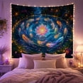 thumbnail image 2 of Koi Pond At With Night, Mystical Fantasy for Space Lovers, Galaxy Room Decor Room Decor Statement, Mother's Day Gift, Tapestry Wall Hanging for Bedroom and Dorm, 2 of 7