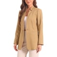 thumbnail image 4 of BLAZER DE OFICINA CON SOLAPA Y CUELLO EN V DE MANGA LARGA PARA MUJERES INSPIRAR CHIC, ABIERTO EN FRONTAL, FORRADO, CON DOS BOLSILLOS, TALLA XL, COLOR MARRÓN, 4 of 6