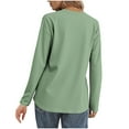 thumbnail image 5 of TAGOLD Womens Sweater Tops,Casual Plus Size Fall Tops Blouse for Womens,Fashion Women's Casual Solided V-Neck Long Sleeve T-shirt Blouse Zipper Tops Green L, 5 of 5