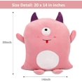 thumbnail image 5 of Almohada de peluche de monstruo de 50 cm, diseño de diablo, ideal para decorar el hogar, ideal como regalo de cumpleaños infantil., 5 of 5