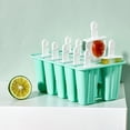thumbnail image 4 of Moldes Para Paletas Bandeja de moldes de paletas de hielo de bricolaje para el hogar para hacer helados de silicona (verde de 12 celdas) Sywqhk Libre de BPA, 4 of 7