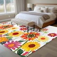 thumbnail image 4 of Spring Cartoon Large Area Rugs 6x9 ft Multicolor Sunflower Cute Floral Leaves Washable Rug Non Slip Indoor Carpet Absorbent Floor Mat for Living Room Bedroom Dining Room, 4 of 9