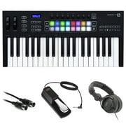 Novation Launchkey 37-Key MK3 USB MIDI Keyboard Controller Bundle with Monitor Headphones, Sustain Pedal and MIDI Cable