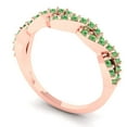 thumbnail image 2 of 0.495 ctw Wedding Band for Women - 14K Rose Gold Simulated Green Diamond Stackable Eternity Ring, 2 of 6