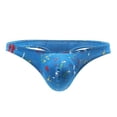 thumbnail image 2 of HUPOM Men'S Underwear Underwear For Men Pack Low waist Drop Waist Printed Thong Sky Blue L, 2 of 3