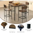 thumbnail image 2 of Bifanuo Dining Table Set for 4, Kitchen Table and Chairs for 4 Dining Room Table Set, Space-Saving Design, Industrial Kitchen Table Set for Family Dinner, Party, Brown, 2 of 7