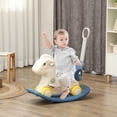 thumbnail image 2 of 4 in 1 Rocking Horse for Toddles 2-5 Years with Detachable Push Handle & Balance Board, Blue, 2 of 11