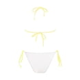 thumbnail image 6 of Women's Bikini Sets Floral Print Whip Stitch 2 Piece Swimsuits High Waisted Scoop Bathing Suits Gibobby(L,Yellow), 6 of 9