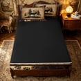 thumbnail image 4 of Erosebridal Vintage Jungle Deer Zipper Full Size Comforter Sets with Fitted Sheet and 2 Pillowcases for Women Men, Cabin Pine Tree Zipper Bedding Set, Black Reversible, 4pcs, 4 of 7