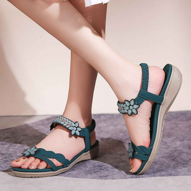 MKLEKYY Sandalias Cómodas para Mujer, Transpirables, Planas, Informales, para Playa, para Uso Diario, Calzado Ligero de Verano