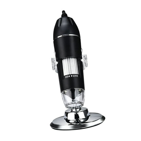 USB Digital Microscope 1600X Magnification, 8 LEDs with Stand, Compatible with Android Windows/XP Win 7 8 10 Linux, Portable Handheld Inspection Magnifier for Precise Observations